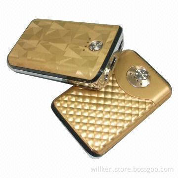 Power Banks for iPad, iPhone with Metal Case, Double-output, Strong LED Light, 8,800mAh Capacity